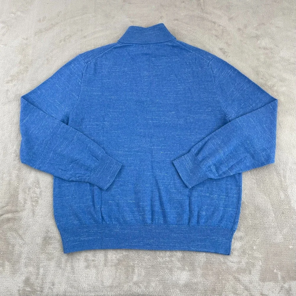 J.Crew‎ Ragland Half-Zip Sweater Men XL Blue Cotton Mock Neck Casual NWT $98